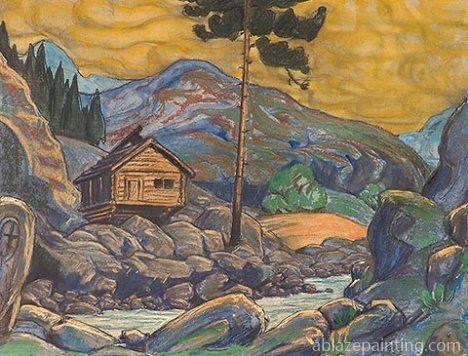 Hut In The Mountains Paint By Numbers.jpg