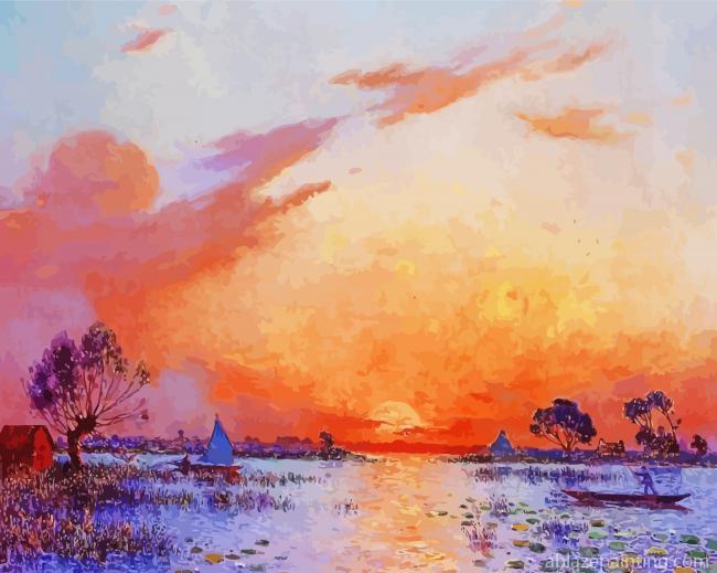 Sunset In Briere By Ferdinand Du Puigaudeau Paint By Numbers.jpg