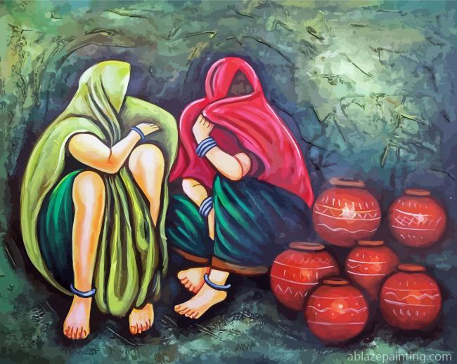 Two Ladies With Pots Paint By Numbers.jpg
