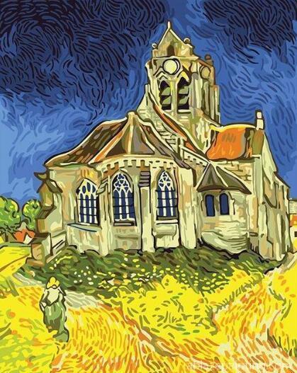 The Church At Auvers Vincent Van Gogh Cities Paint By Numbers.jpg