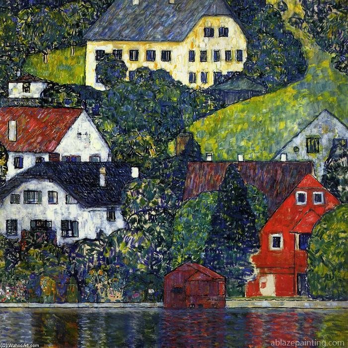 Houses At Unterach On Attersee By Gustav Klimt Abstract Paint By Numbers.jpg