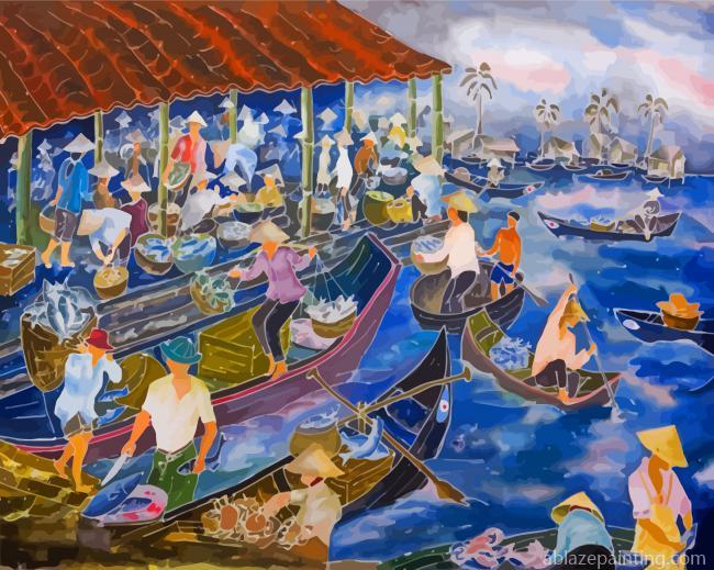 The Fish Market In Mekong Paint By Numbers.jpg