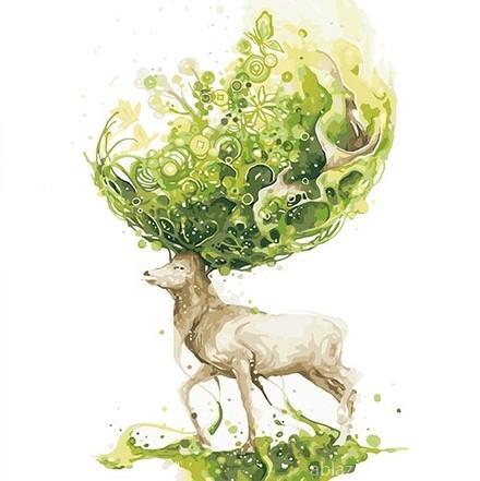 Green Deer Paint By Numbers.jpg