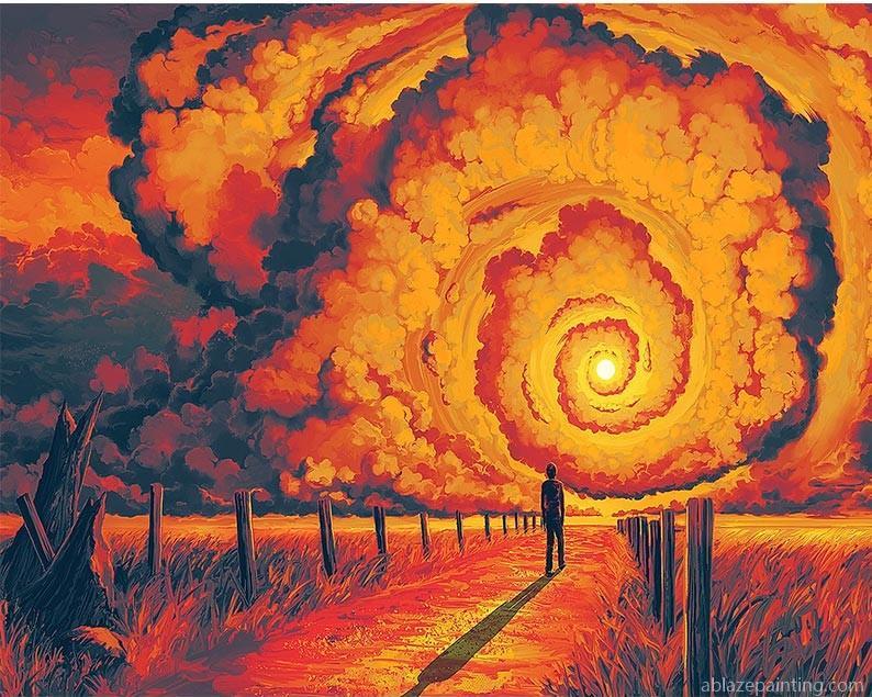 Red Storm Scene Landscape Paint By Numbers.jpg