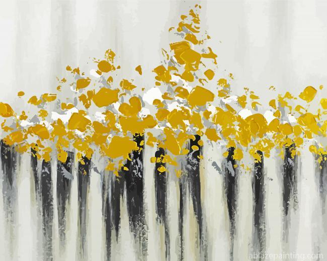 Abstract Black And Gold Flowers Paint By Numbers.jpg
