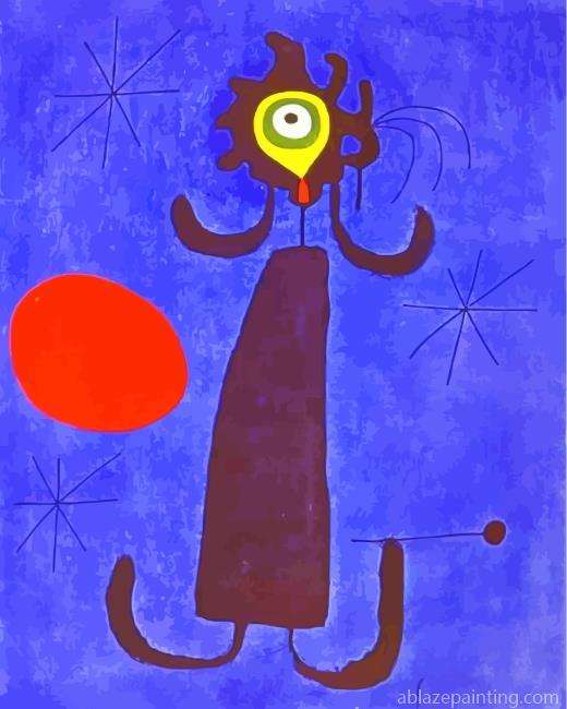 Woman In Front Of Sun Miro Art Paint By Numbers.jpg