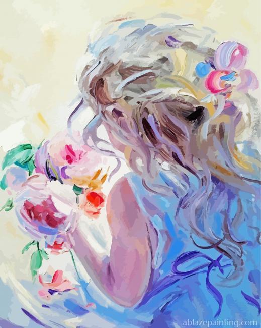 Baby Girl With Flowers Paint By Numbers.jpg