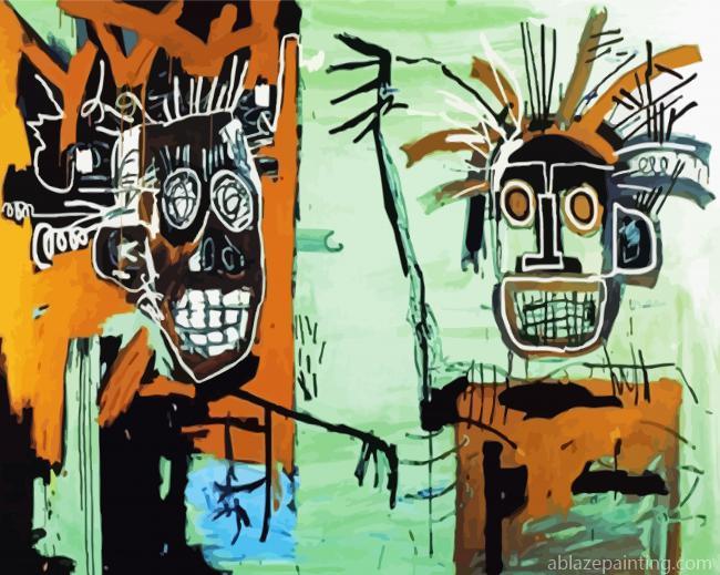 Two Heads On Gold By Jean Michel Basquiat Paint By Numbers.jpg