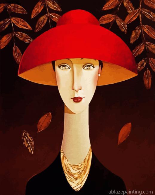 Woman In Red Hat Paint By Numbers.jpg