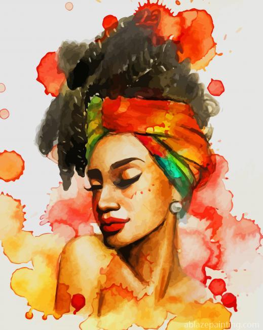 Black Woman Watercolor New Paint By Numbers.jpg