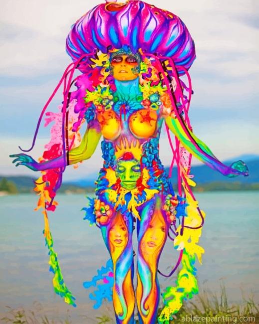Colorful Woman Body Painting New Paint By Numbers.jpg
