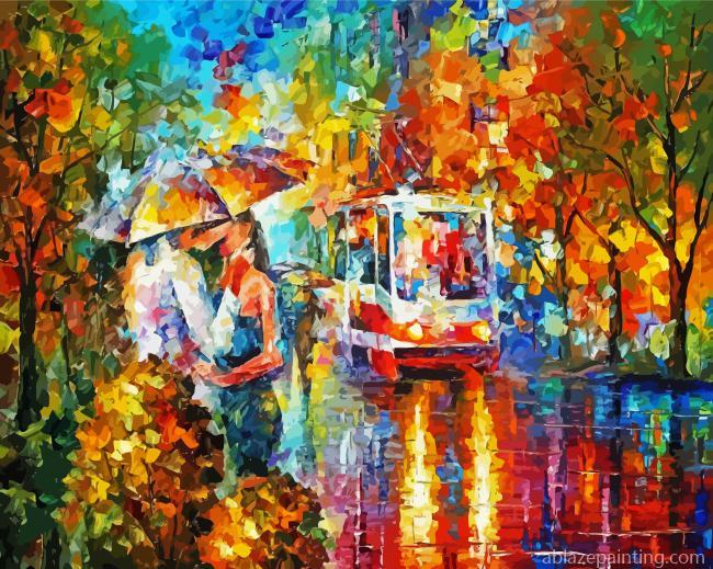 Abstract Couple Under Umbrella Paint By Numbers.jpg