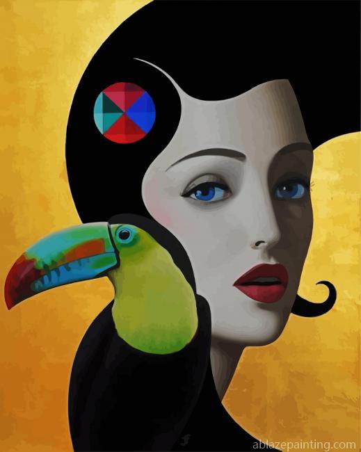 Woman And Bird Art Paint By Numbers.jpg