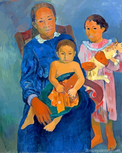 Polynesian Woman With Children Paint By Numbers.jpg