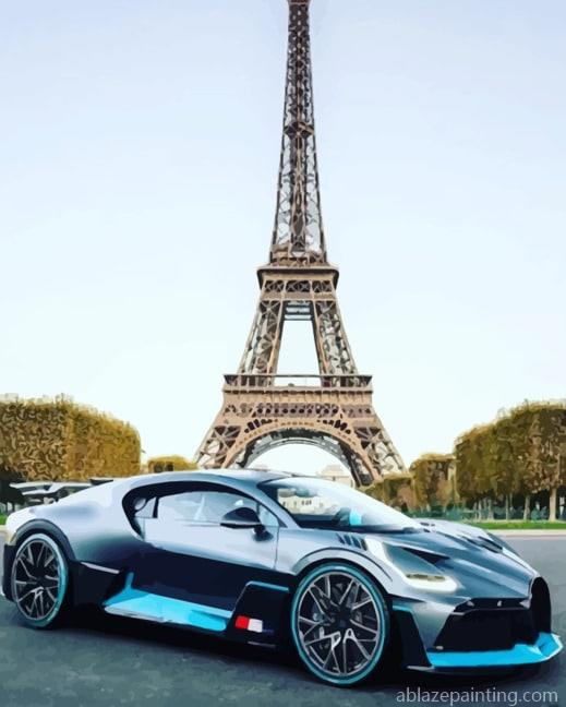 Sport Car In Eiffel Tower Paint By Numbers.jpg