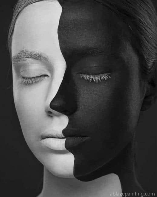 Black And White Face New Paint By Numbers.jpg