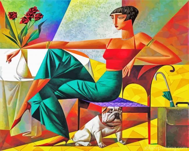 Cubist Woman And Dog Paint By Numbers.jpg