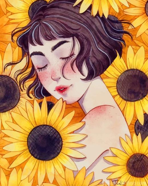 Girl Sunflowers New Paint By Numbers.jpg
