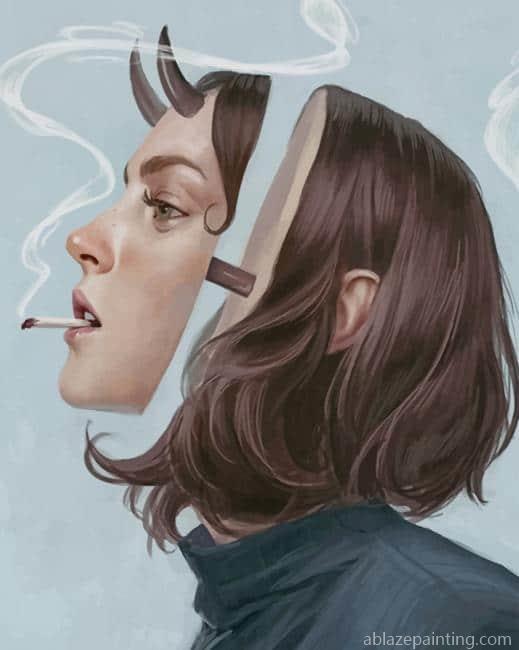 Illustration Smoking Girl New Paint By Numbers.jpg