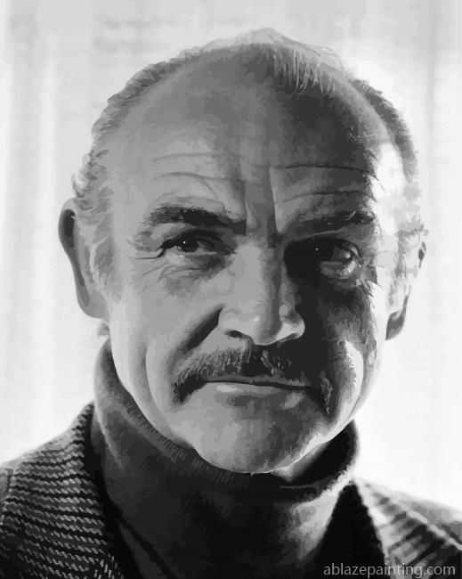 Black And White Of Sean Connery Paint By Numbers.jpg