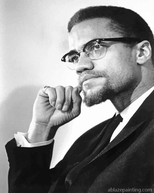 Malcolm X Black And White Famous Paint By Numbers.jpg