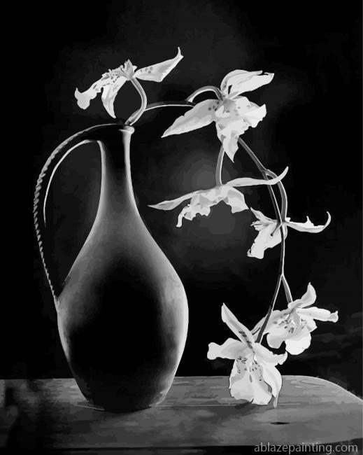 Monochrome Flower Still Life Paint By Numbers.jpg
