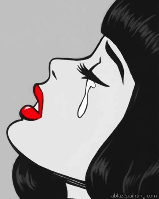 Black And White Crying Girl New Paint By Numbers.jpg