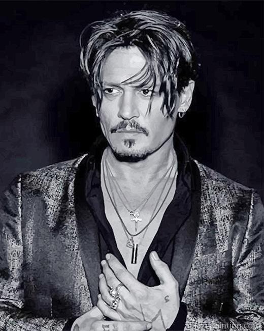Black And White Johnny Depp New Paint By Numbers.jpg