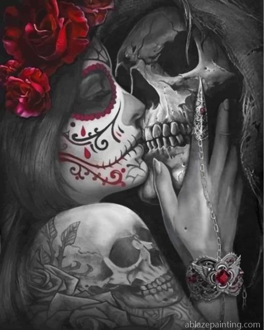 Sugar Skull Kissing Skeleton Paint By Numbers.jpg