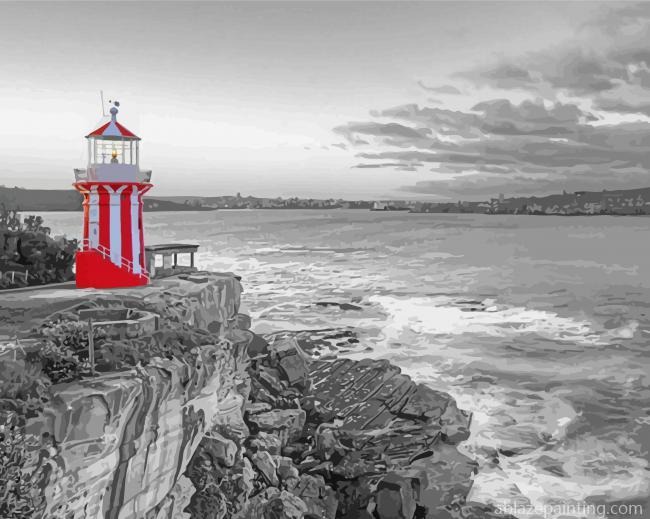 Red Monochrome Lighthouse Paint By Numbers.jpg