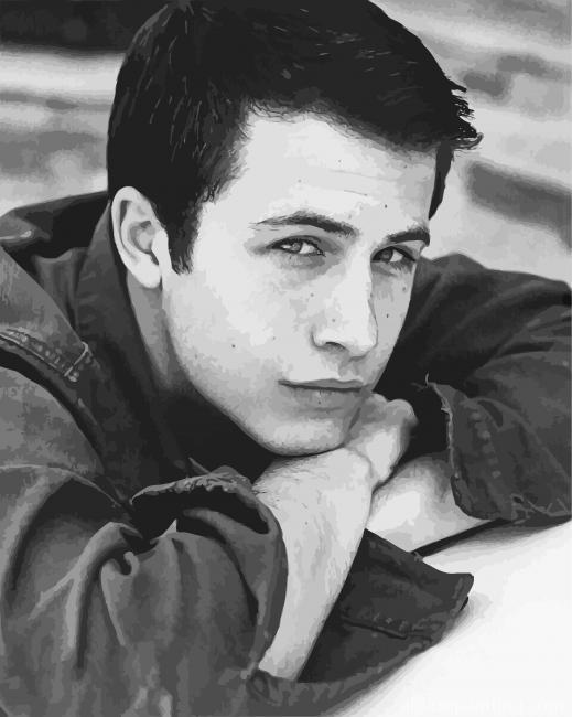 Black And White American Actor Dylan Minnette Paint By Numbers.jpg