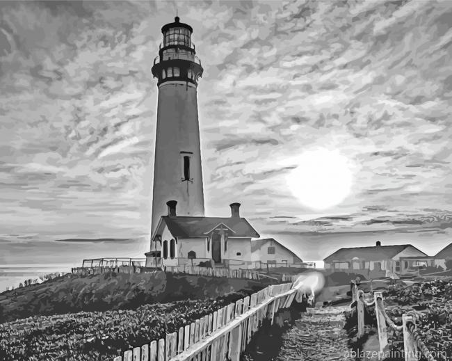 Black And White Lighthouse Paint By Numbers.jpg