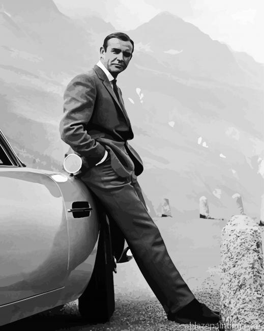 Black And White Classy Sean Connery Paint By Numbers.jpg