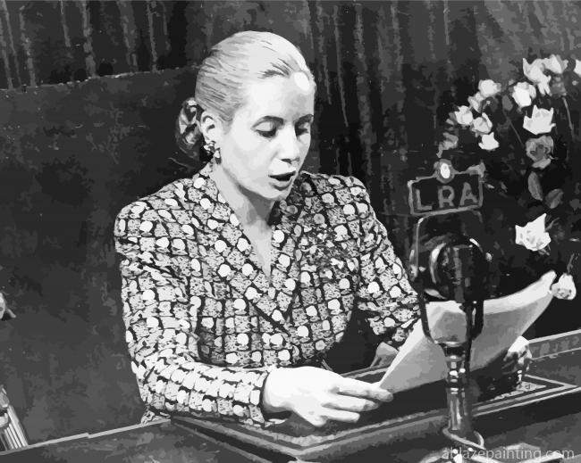 Black And White Eva Peron Paint By Numbers.jpg
