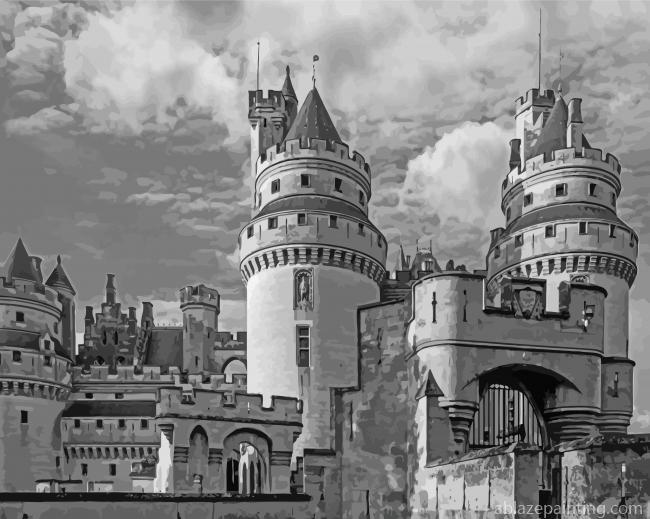 Black And White Pierrefonds Castle Paint By Numbers.jpg