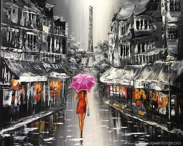Lady Walking On The Street Of Paris Cities Paint By Numbers.jpg