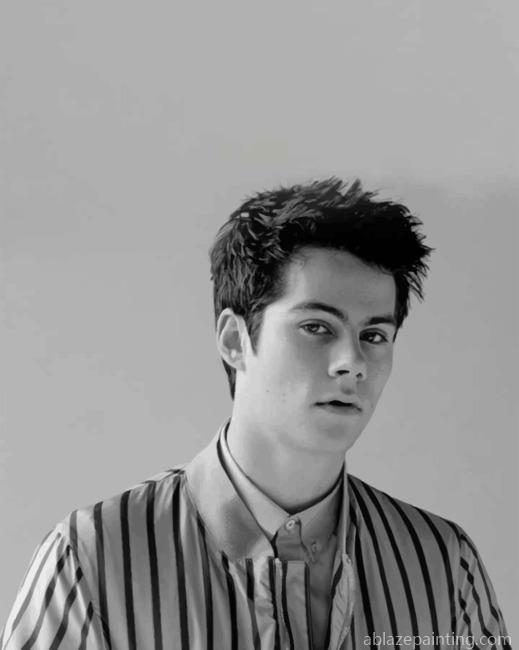Monochrome Dylan O Brien Paint By Numbers.jpg