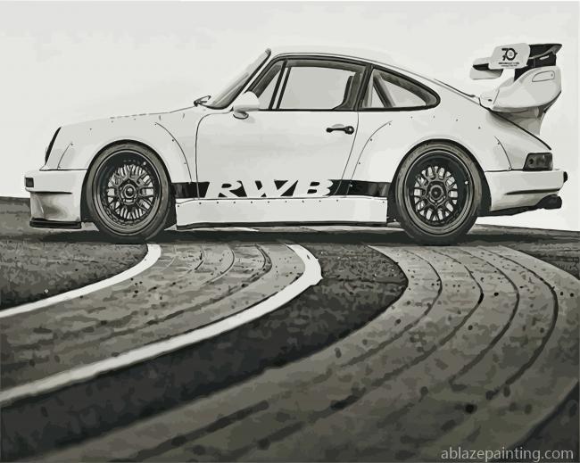 Rwb Porsche Black And White Paint By Numbers.jpg