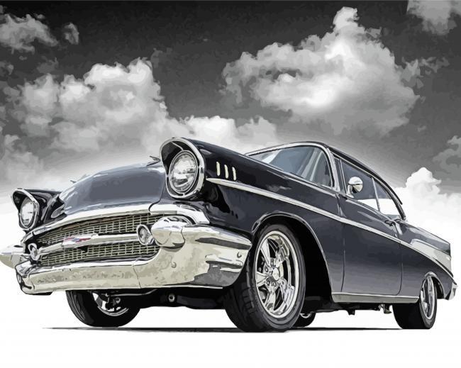Black And White 57 Chevy Paint By Numbers.jpg
