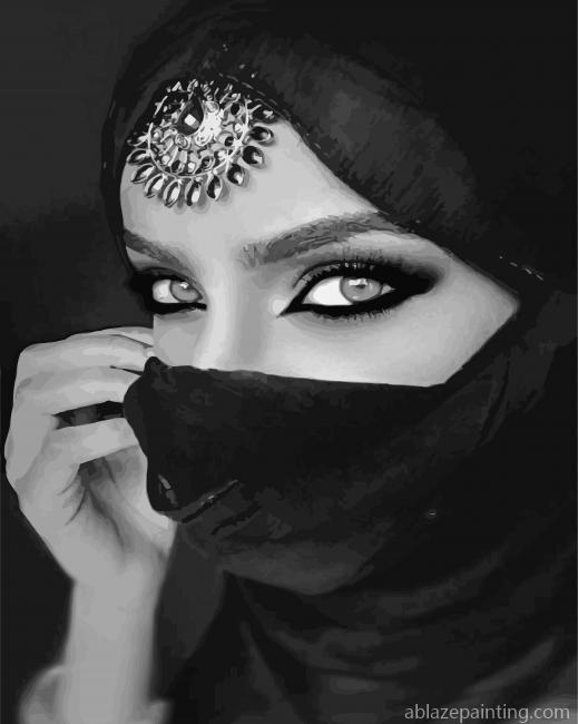 Monochrome Arab Woman Paint By Numbers.jpg
