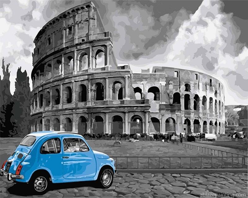 Monochrome Colosseum And Car Paint By Numbers.jpg