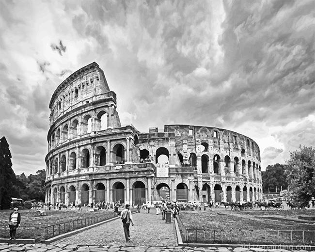 Rome Colosseum Black And White New Paint By Numbers.jpg