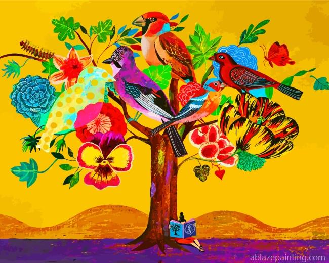 Birds Flowers Tree Paint By Numbers.jpg