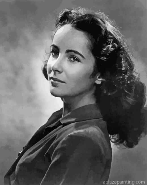 Black And White Elizabeth Taylor Paint By Numbers.jpg