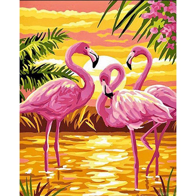 Pink Flamingos At Sunset Paint By Numbers.jpg