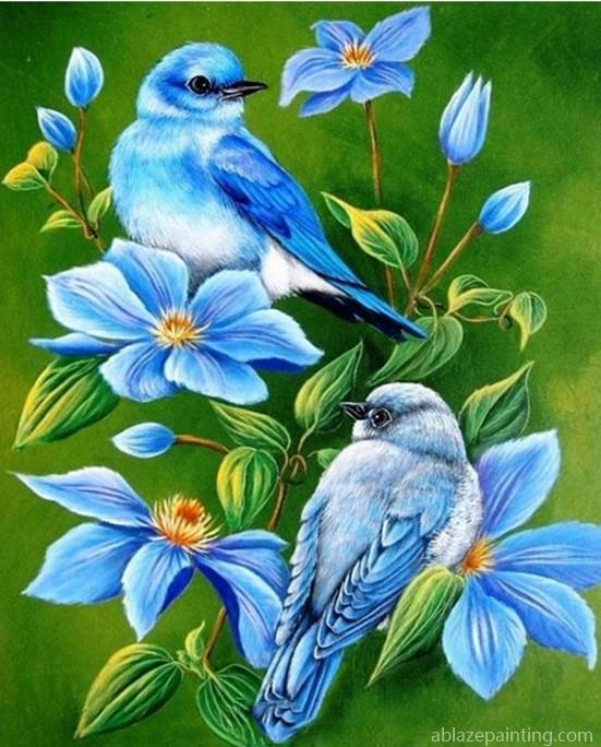 Blue Birds On Flowers Paint By Numbers.jpg