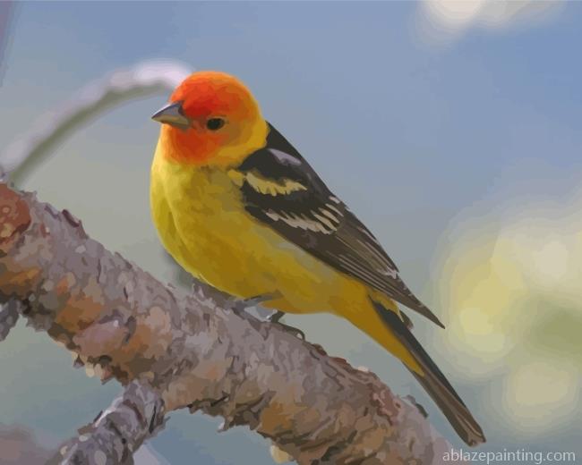 The Western Tanager Bird Paint By Numbers.jpg