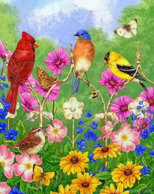 Birds On Flowers Paint By Numbers.jpg
