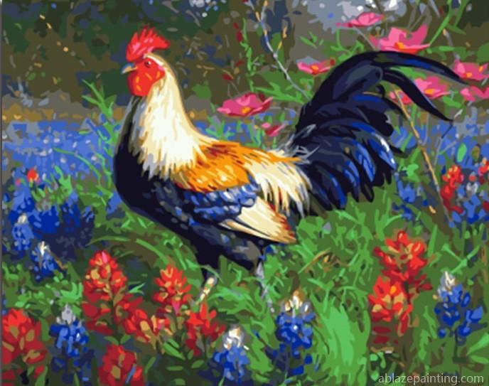 Rooster And Flowers Paint By Numbers.jpg