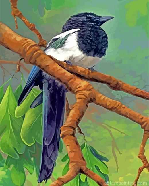 Magpie Bird On Stick Paint By Numbers.jpg